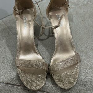 Elegant Rose Gold Ankle Strap Heels